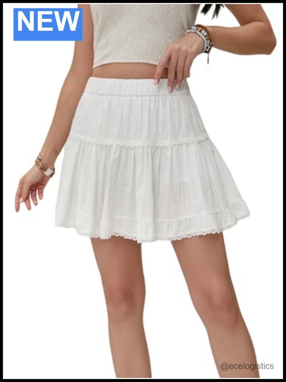 Cotton Boho Ruffle Tiered Skort High Waist Mini Skirt Golf Tennis Casual
